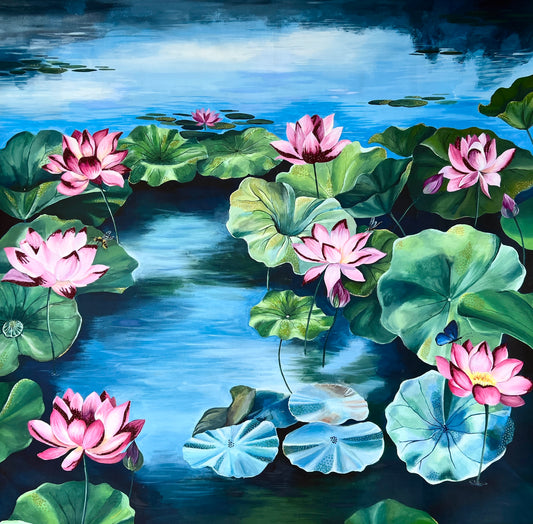 Natural Gemstone embroidered Fine Art Print